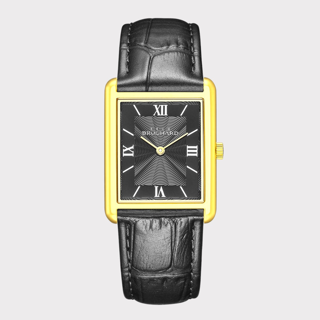 REVEUSE CLASSIQUE GOLD 26MM WITH MYSTERIEUX BLACK CROCO