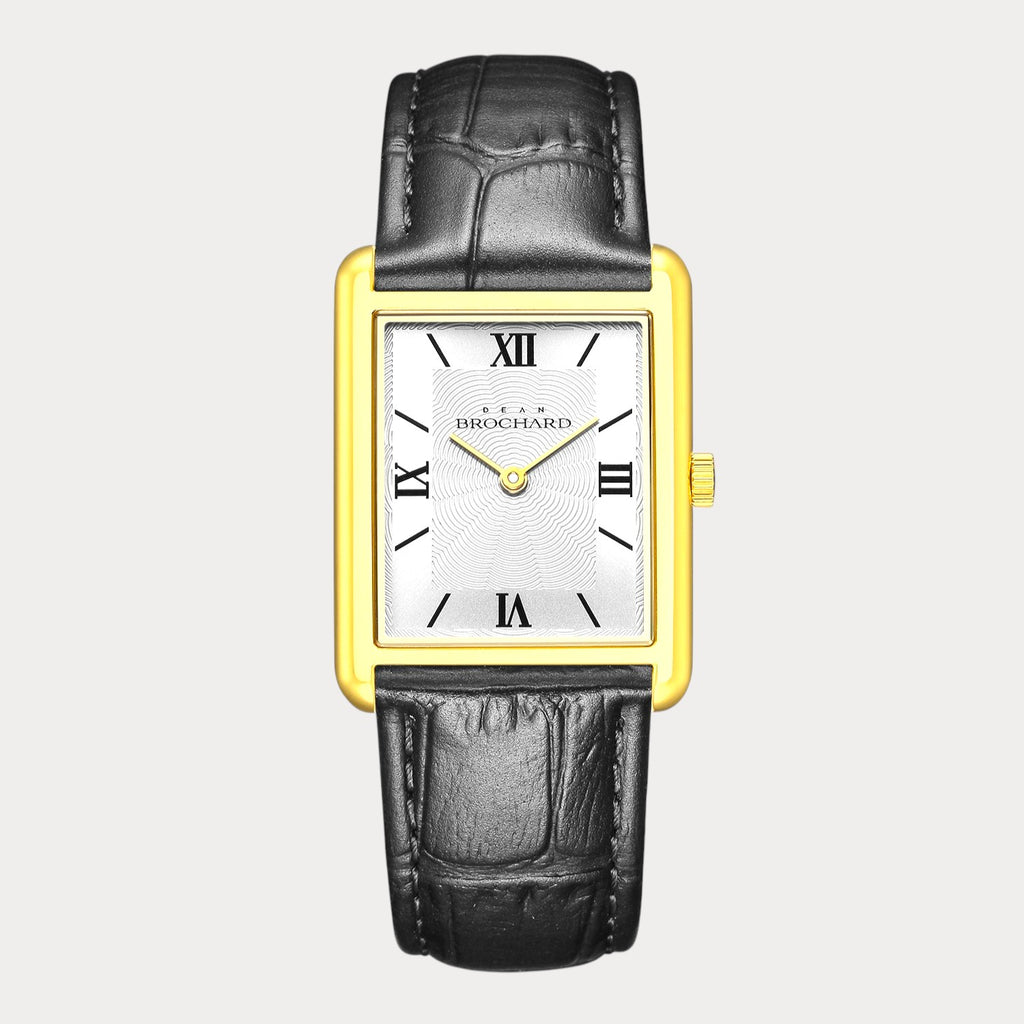 REVEUSE  CLASSIQUE GOLD 23MM WITH MYSTERIEUX BLACK CROCO