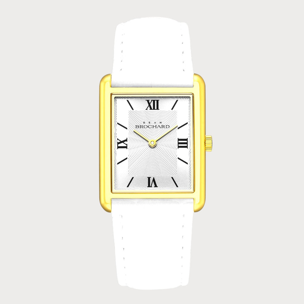 REVEUSE CLASSIQUE GOLD 23MM WITH ENSOLEILLE WHITE CROCO