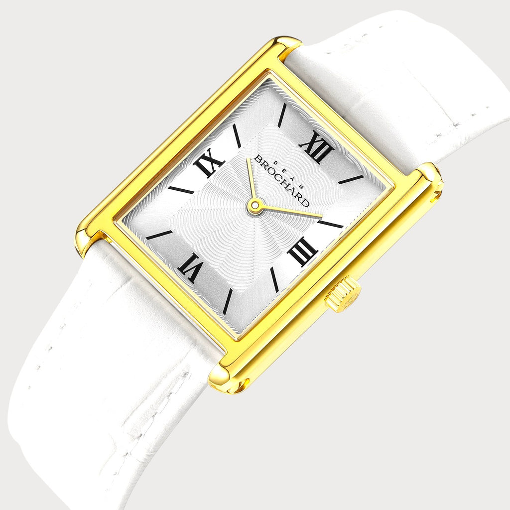 REVEUSE CLASSIQUE GOLD 23MM WITH ENSOLEILLE WHITE CROCO