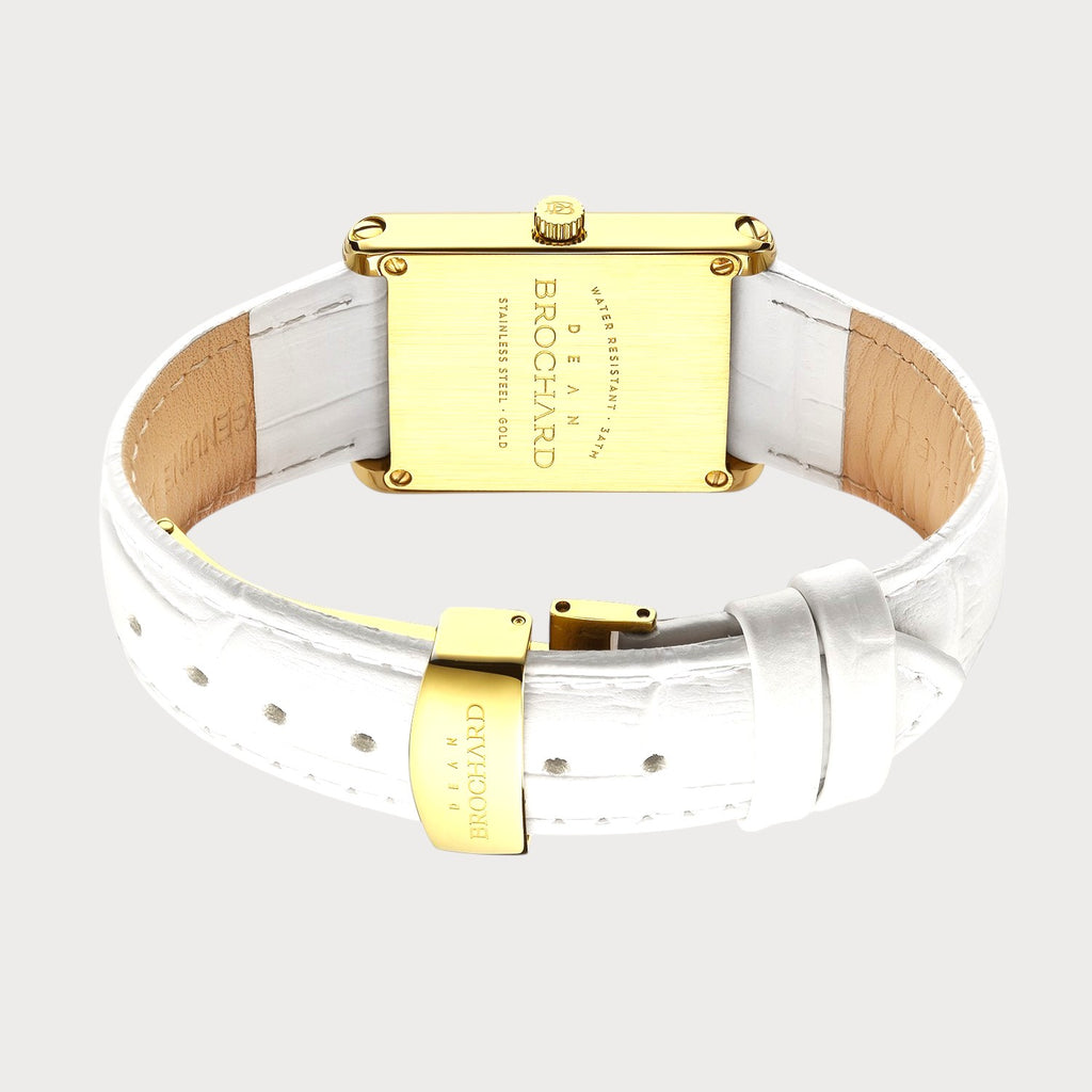 REVEUSE CLASSIQUE GOLD 23MM WITH ENSOLEILLE WHITE CROCO