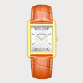 REVEUSE LEGENDE GOLD 23MM WITH SAVOUREUX LIGHT BROWN CROCO