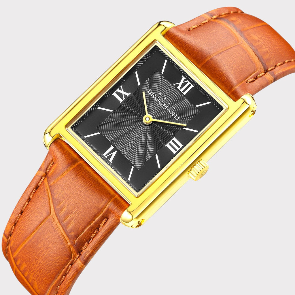 REVEUSE CLASSIQUE GOLD 26MM WITH SAVOUREUX LIGHT BROWN CROCO