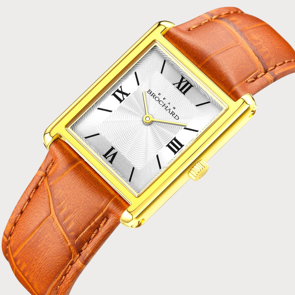 REVEUSE CLASSIQUE SILVER 23MM WITH SAVOUREUX LIGHT BROWN CROCO