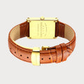 REVEUSE LEGENDE GOLD 23MM WITH SAVOUREUX LIGHT BROWN CROCO