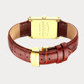 REVEUSE CLASSIQUE GOLD 26MM WITH TENTANT DARK BROWN CROCO