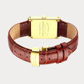 REVEUSE LEGENDE Gold 23MM WITH TENTANT DARK BROWN CROCO