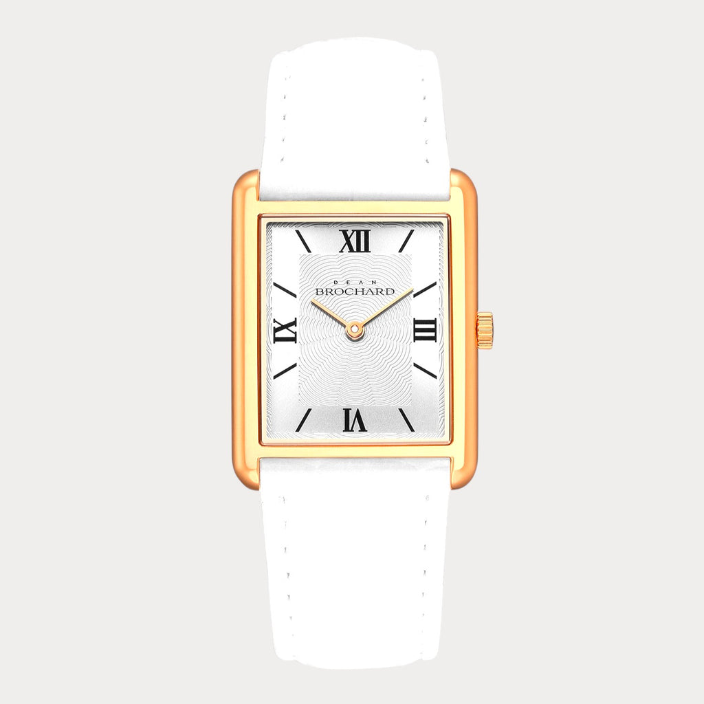 REVEUSE CLASSIQUE ROSE GOLD 23MM WITH ENSOLEILLE WHITE  CROCO