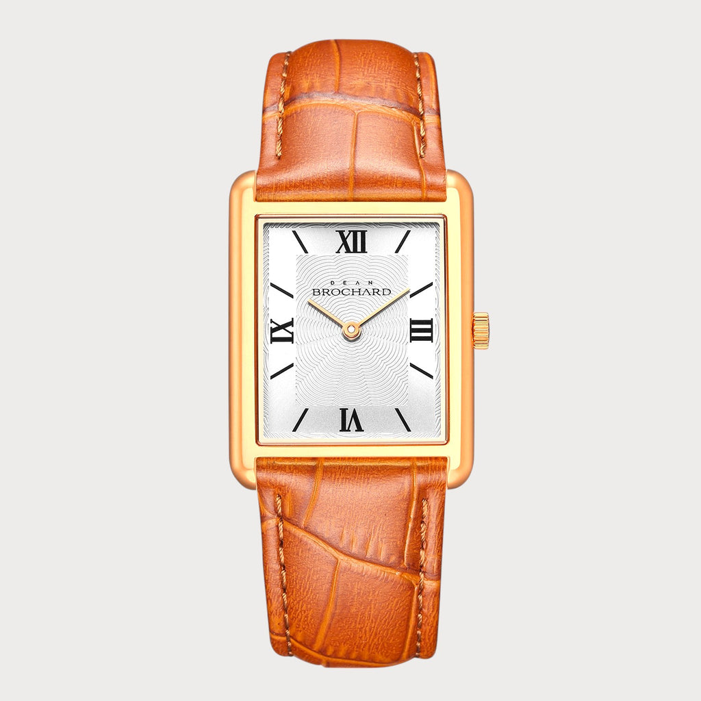 REVEUSE CLASSIQUE ROSE GOLD 23MM WITH SAVOUREUX LIGHT BROWN CROCO