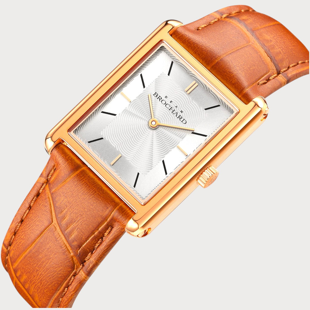 REVEUSE LEGENDE ROSE GOLD 23MM WITH SAVOUREUX LIGHT BROWN CROCO