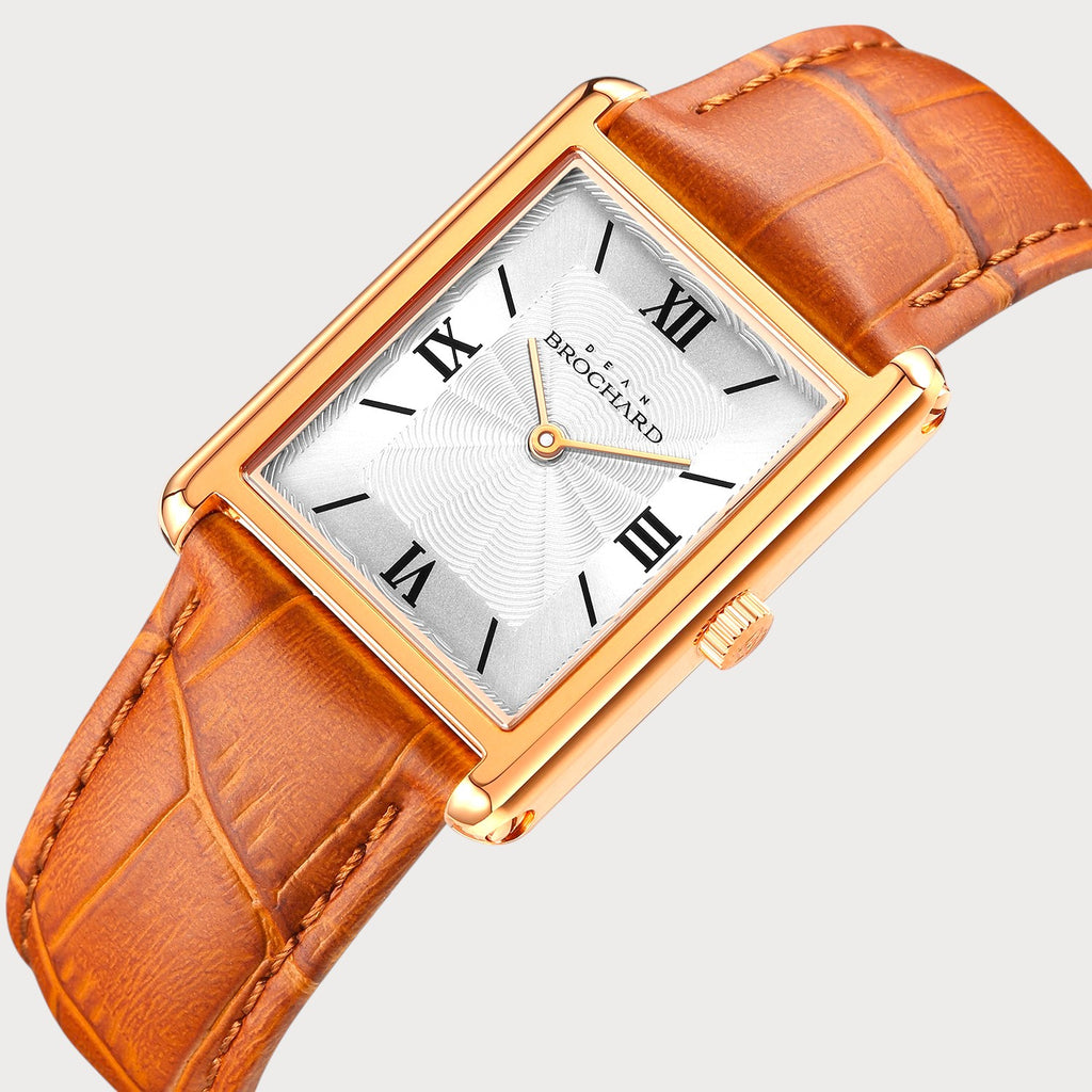 REVEUSE CLASSIQUE ROSE GOLD 23MM WITH SAVOUREUX LIGHT BROWN CROCO