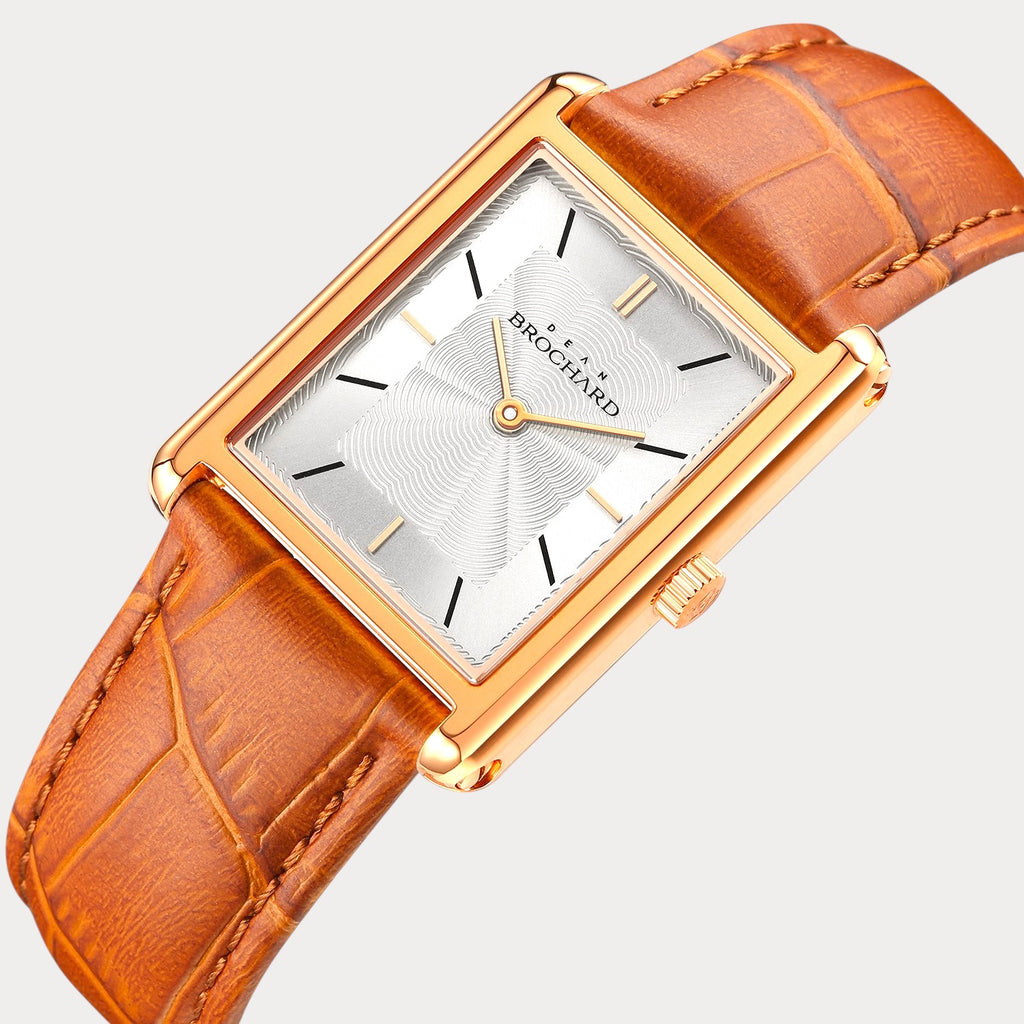 REVEUSE LEGENDE ROSE GOLD 26MM WITH SAVOUREUX LIGHT BROWN CROCO