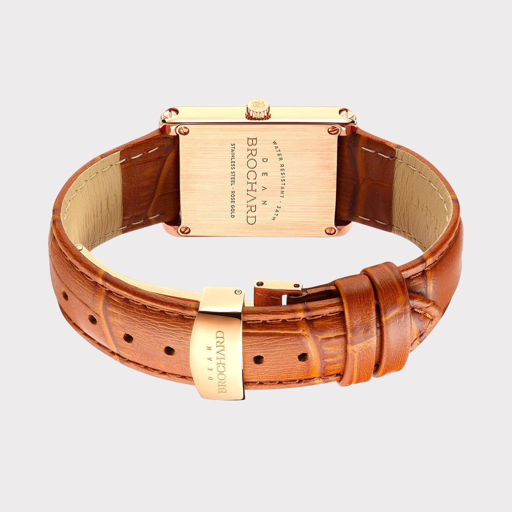 REVEUSE CLASSIQUE ROSE GOLD 26MM WITH SAVOUREUX LIGHT BROWN CROCO