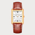 REVEUSE  CLASSIQUE ROSE GOLD 23MM WITH TENTANT DARK BROWN CROCO