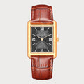 REVEUSE  CLASSIQUE ROSE GOLD 23MM WITH TENTANT DARK BROWN CROCO