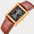 REVEUSE LEGENDE ROSE GOLD 23MM WITH TENTANT DARK BROWN CROCO