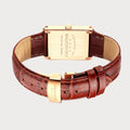 REVEUSE  CLASSIQUE ROSE GOLD 23MM WITH TENTANT DARK BROWN CROCO