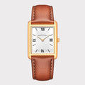 REVEUSE CLASSIQUE ROSE GOLD 26MM WITH  IRRESISTIBLE DARK BROWN PLAIN