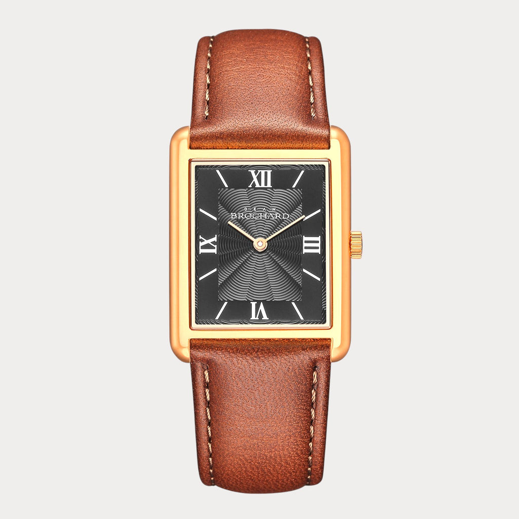 REVEUSE CLASSIQUE ROSE GOLD 26MM WITH  IRRESISTIBLE DARK BROWN PLAIN