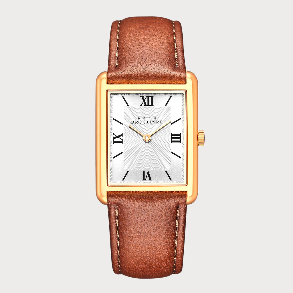 REVEUSE CLASSIQUE ROSE GOLD 23MM WITH IRRESISTIBLE DARK BROWN PLAIN