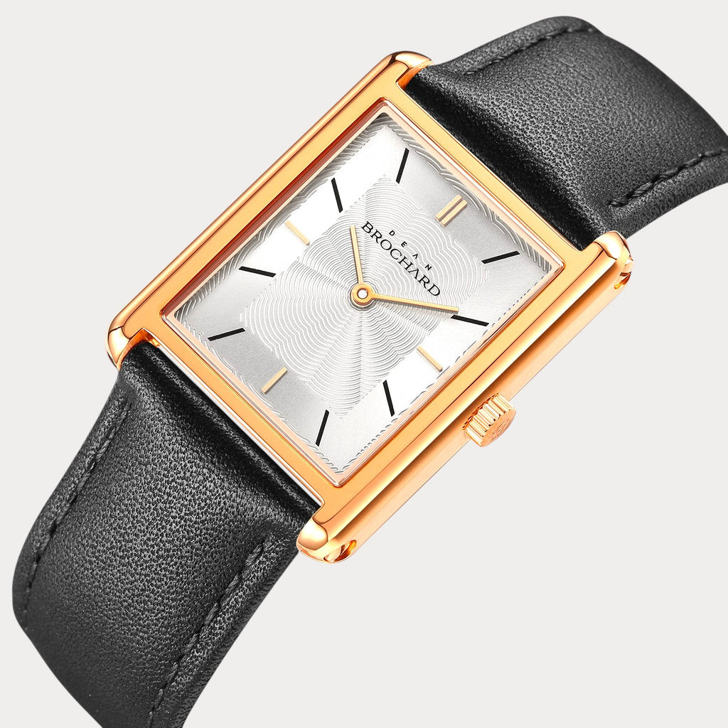 REVEUSE LEGENDE ROSE GOLD 23MM WITH SEDUISANT BLACK PLAIN