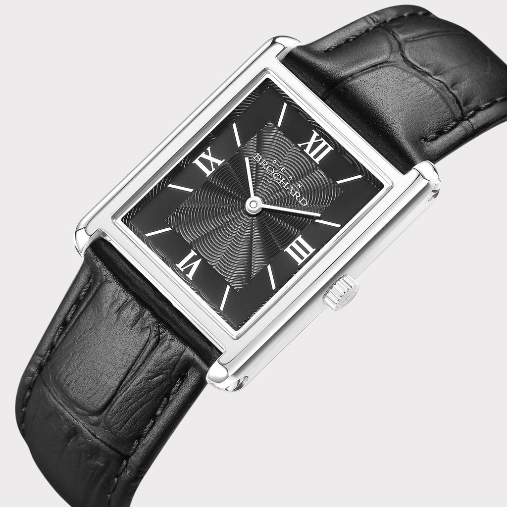 REVEUSE CLASSIQUE SILVER 26MM WITH MYSTERIEUX BLACK CROCO