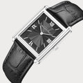 REVEUSE  CLASSIQUE SILVER 23MM WITH MYSTERIEUX BLACK CROCO