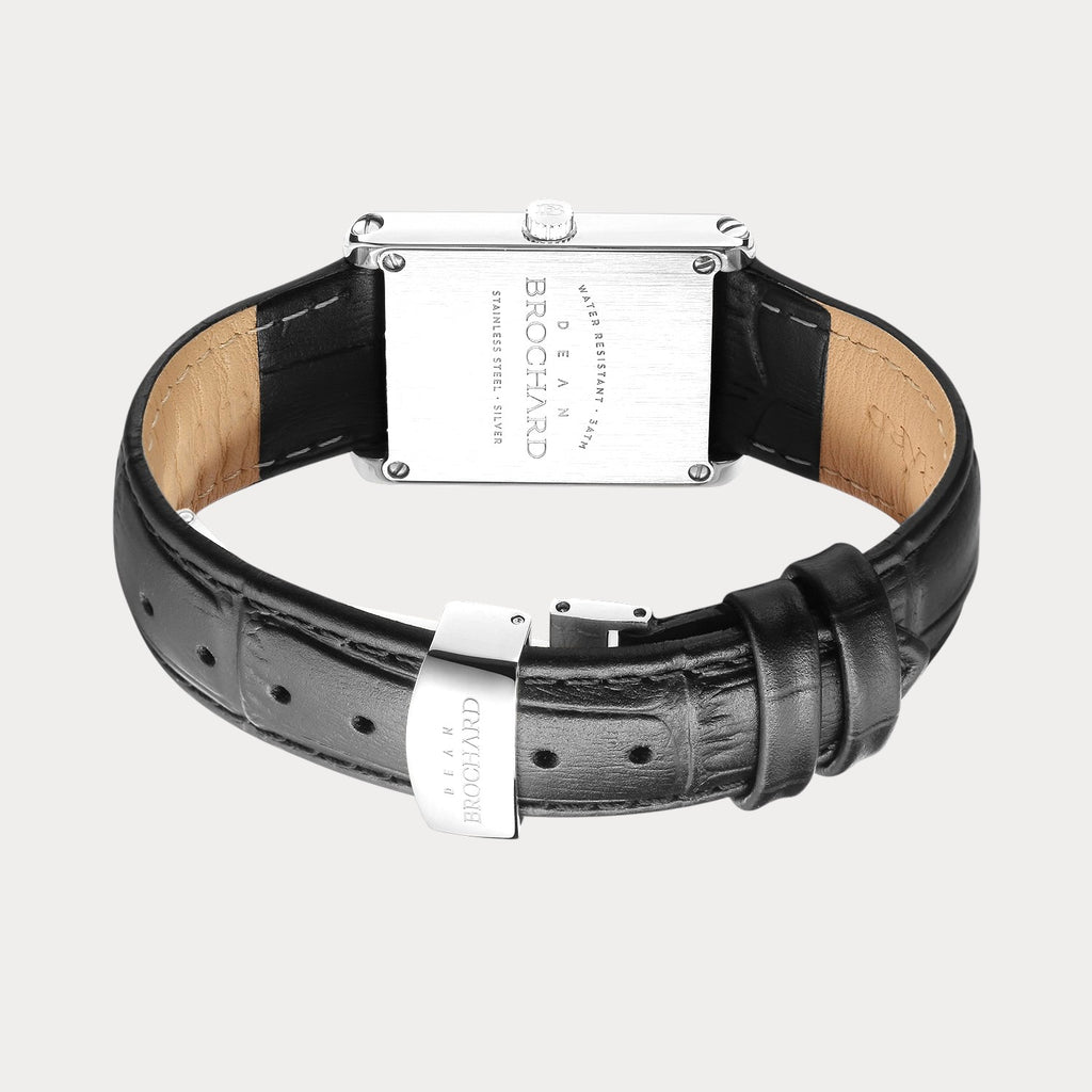 REVEUSE LEGENDE SILVER 26MM WITH MYSTERIEUX BLACK CROCO