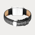 REVEUSE LEGENDE SILVER 26MM WITH MYSTERIEUX BLACK CROCO