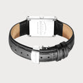 REVEUSE  CLASSIQUE SILVER 23MM WITH MYSTERIEUX BLACK CROCO