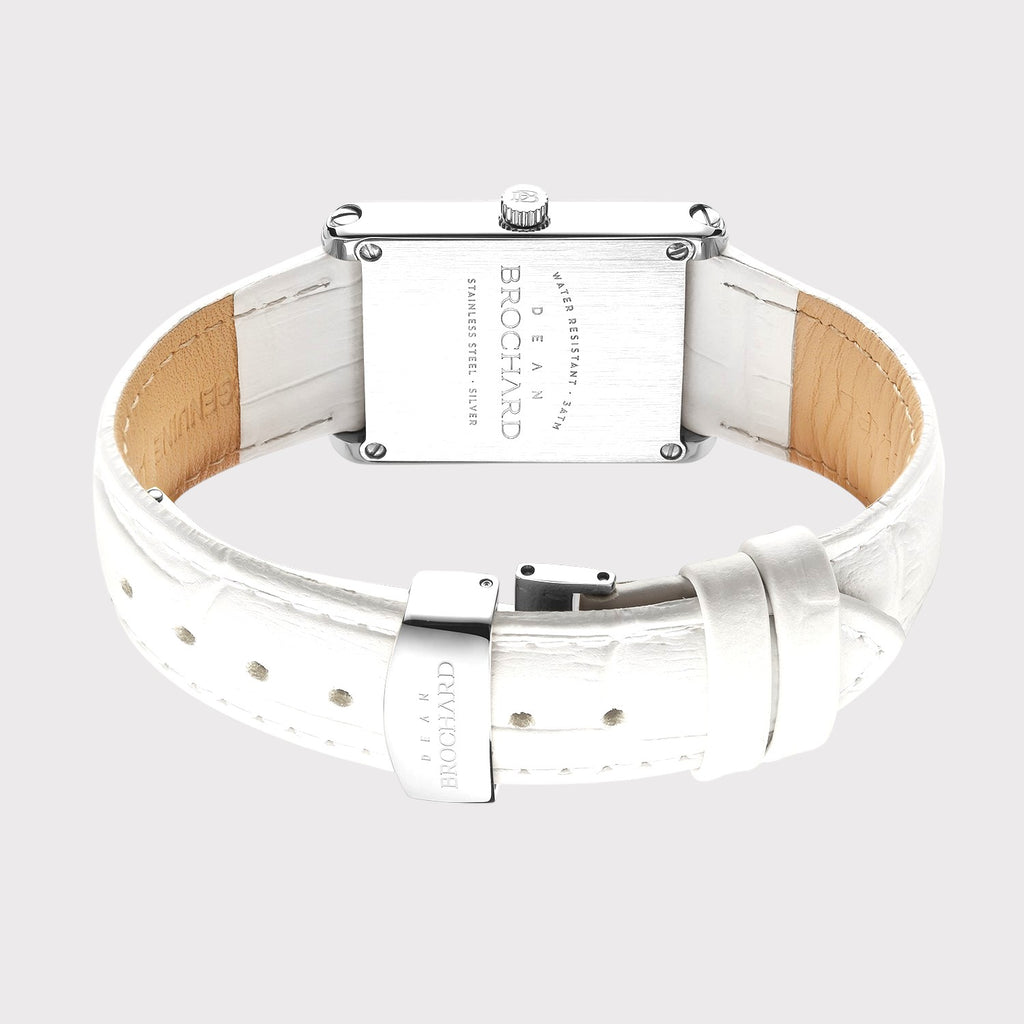 REVEUSE CLASSIQUE SILVER 23MM WITH ENSOLEILLE WHITE  CROCO