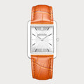 REVEUSE LEGENDE SILVER 23MM WITH SAVOUREUX LIGHT BROWN CROCO