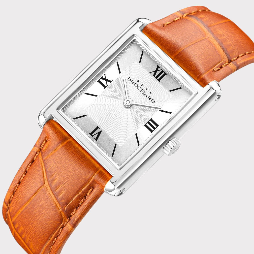 REVEUSE CLASSIQUE SILVER 26MM WITH SAVOUREUX LIGHT BROWN CROCO