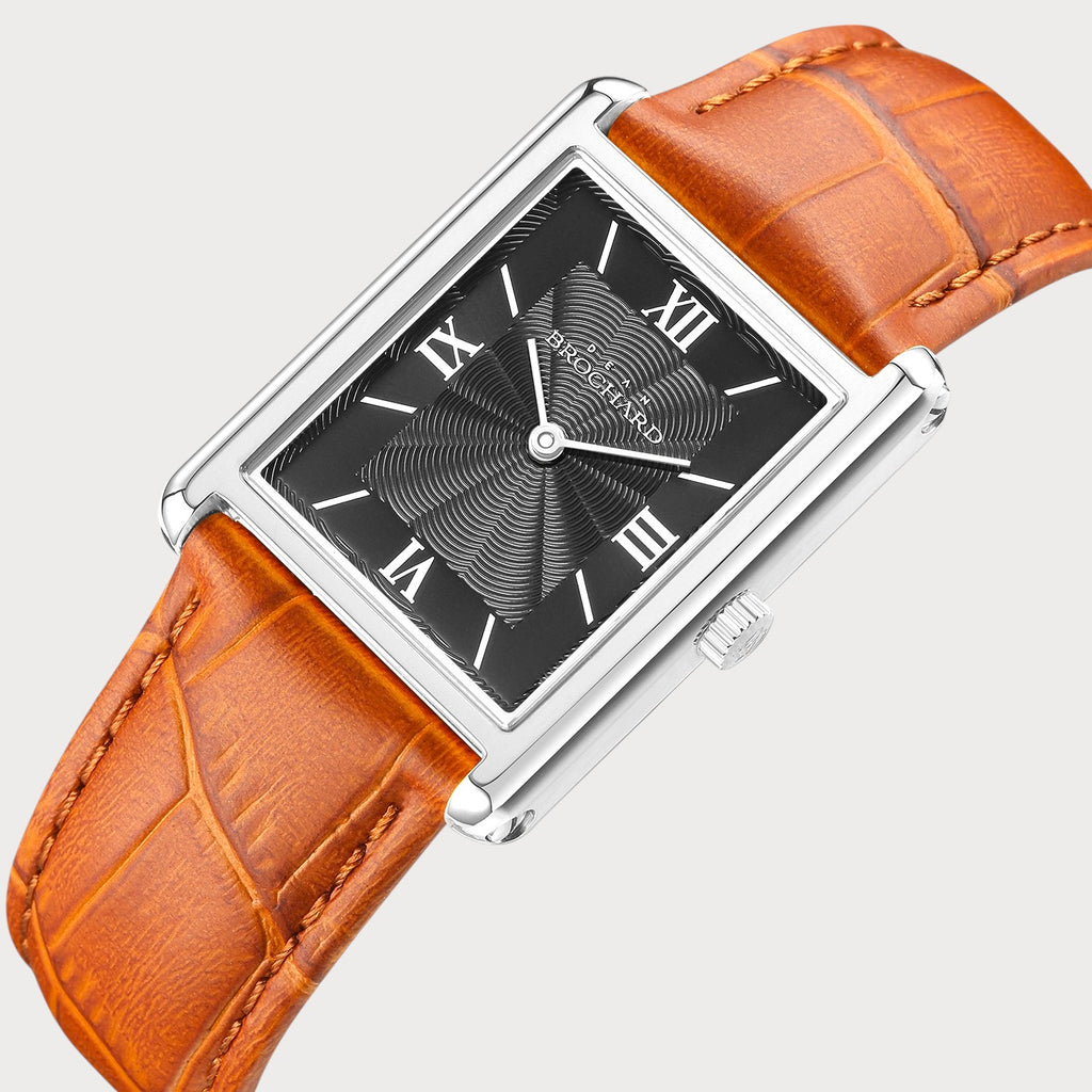 REVEUSE CLASSIQUE SILVER 23MM WITH SAVOUREUX LIGHT BROWN CROCO