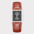 REVEUSE  LEGENDE SILVER 26MM WITH TENTANT DARK BROWN CROCO