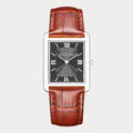 REVEUSE CLASSIQUE SILVER 26MM WITH TENTANT DARK BROWN CROCO