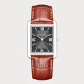 REVEUSE  CLASSIQUE SILVER 23MM WITH TENTANT DARK BROWN CROCO