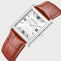 REVEUSE  CLASSIQUE SILVER 23MM WITH TENTANT DARK BROWN CROCO