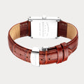 REVEUSE CLASSIQUE SILVER 26MM WITH TENTANT DARK BROWN CROCO