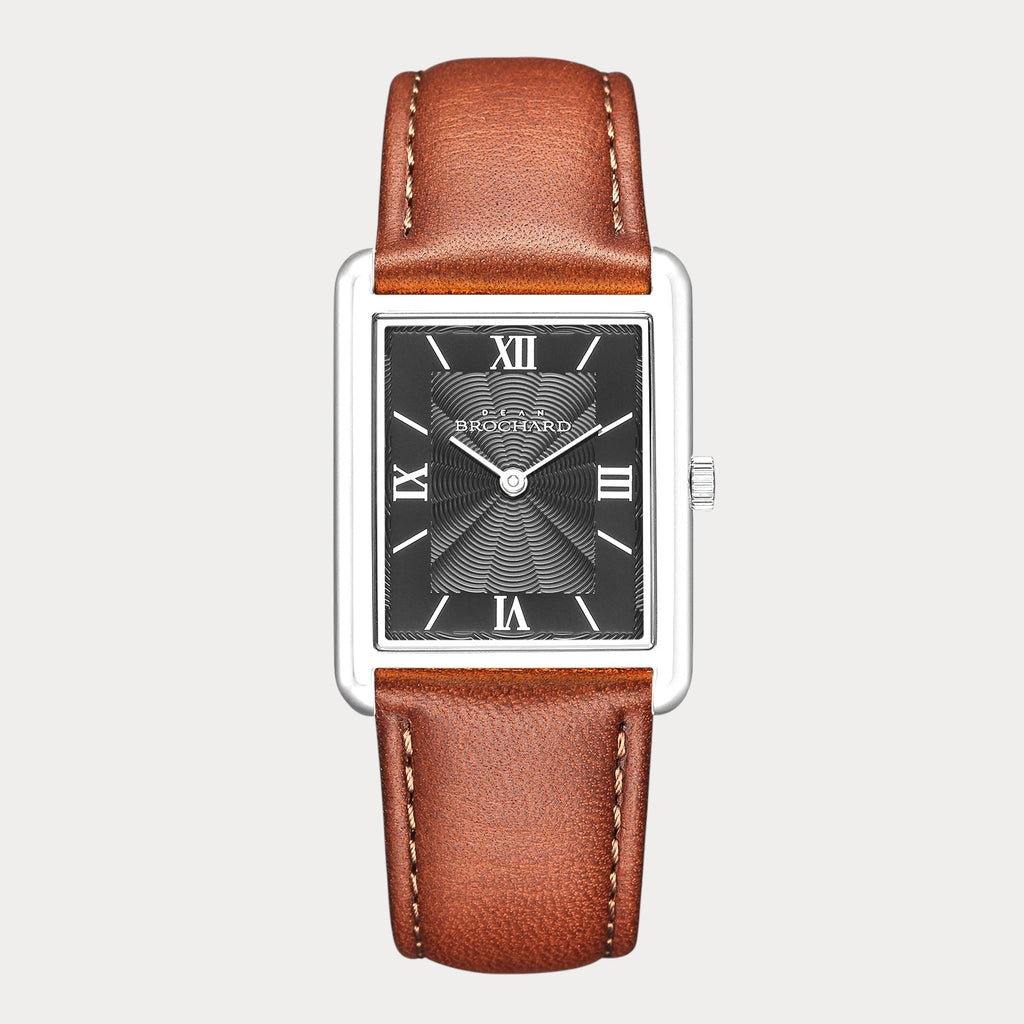 REVEUSE CLASSIQUE SILVER 26MM WITH  IRRESISTIBLE DARK BROWN PLAIN