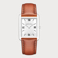 REVEUSE CLASSIQUE SILVER 23MM WITH IRRESISTIBLE DARK BROWN PLAIN