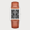 REVEUSE CLASSIQUE SILVER 23MM WITH IRRESISTIBLE DARK BROWN PLAIN