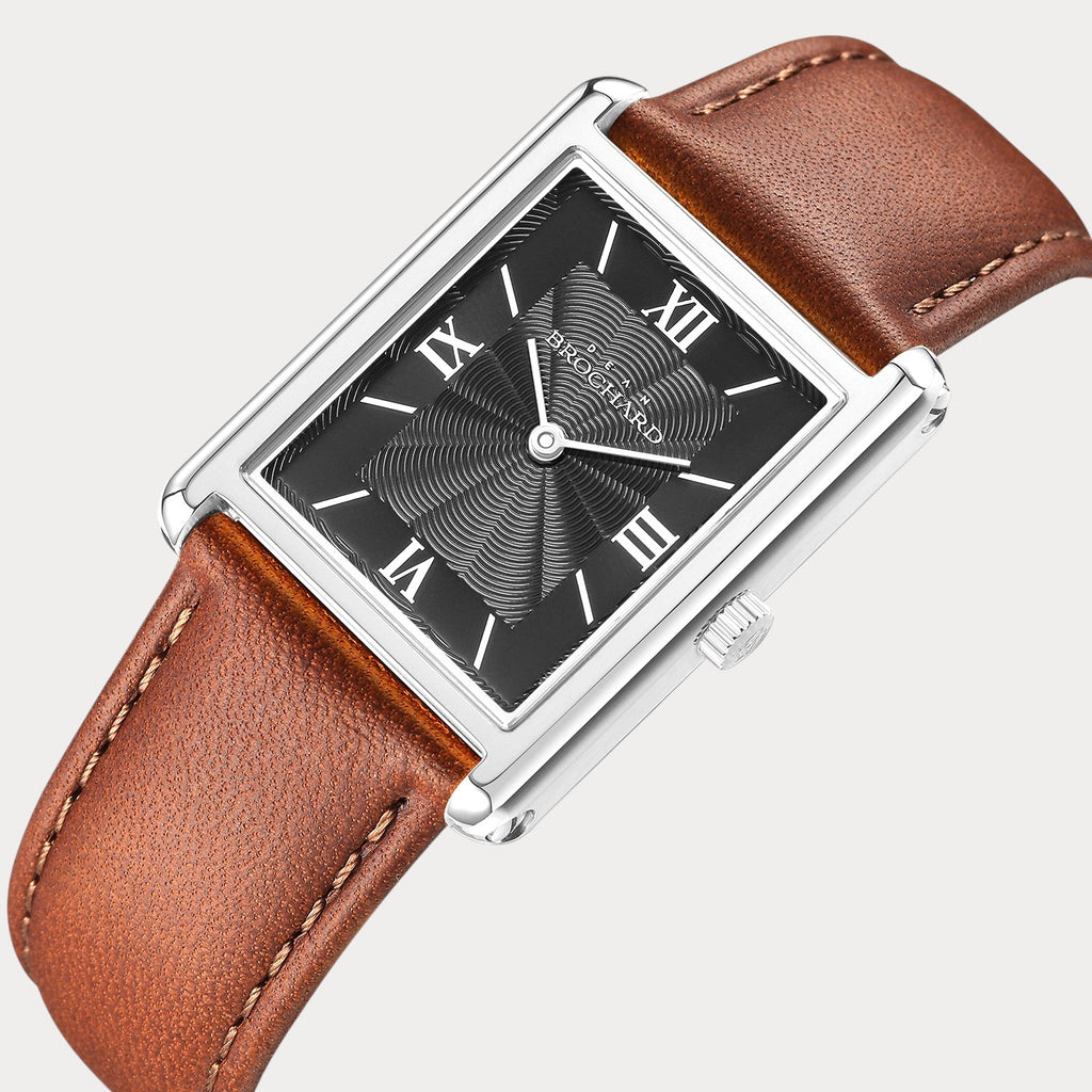 REVEUSE CLASSIQUE SILVER 26MM WITH  IRRESISTIBLE DARK BROWN PLAIN