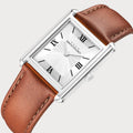 REVEUSE CLASSIQUE SILVER 23MM WITH IRRESISTIBLE DARK BROWN PLAIN